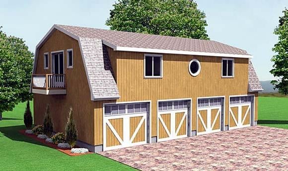 Farmhouse 4 Car Garage Plan 67280 Elevation