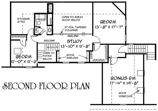 House Plan 67285 with 3 Beds, 3 Baths, 2 Car Garage Level Two