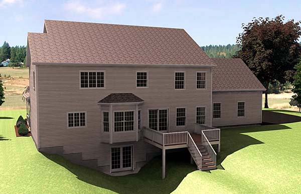 Farmhouse House Plan 67288 with 3 Beds, 3 Baths, 2 Car Garage Rear Elevation