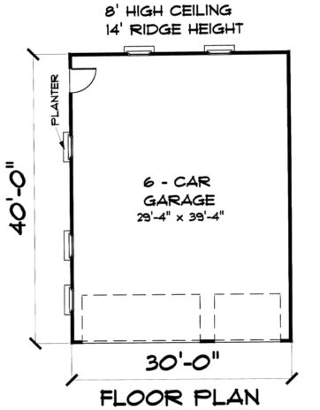 6 Car Garage Plan 67292 First Level Plan