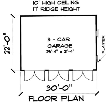 3 Car Garage Plan 67293 First Level Plan