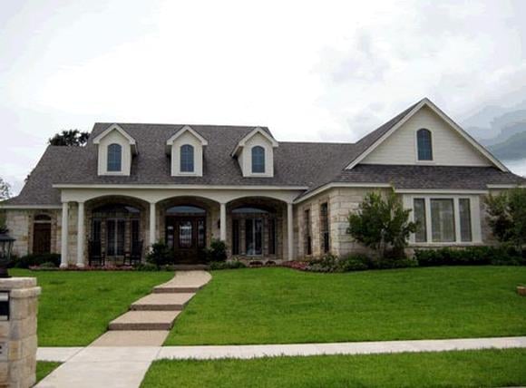 Country, European, One-Story House Plan 67403 with 4 Beds, 4 Baths, 3 Car Garage Elevation