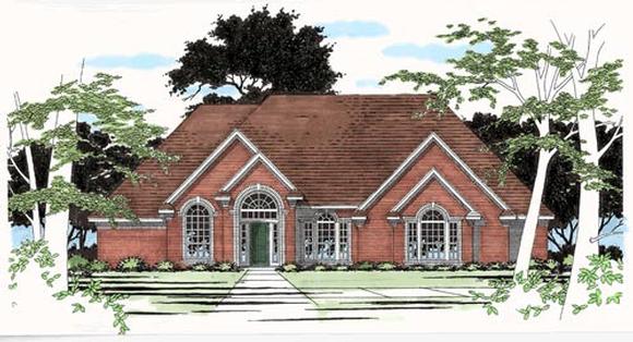 European, One-Story House Plan 67404 with 4 Beds, 4 Baths, 2 Car Garage Elevation