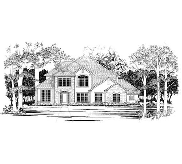 European House Plan 67452 with 4 Beds, 5 Baths, 3 Car Garage Elevation