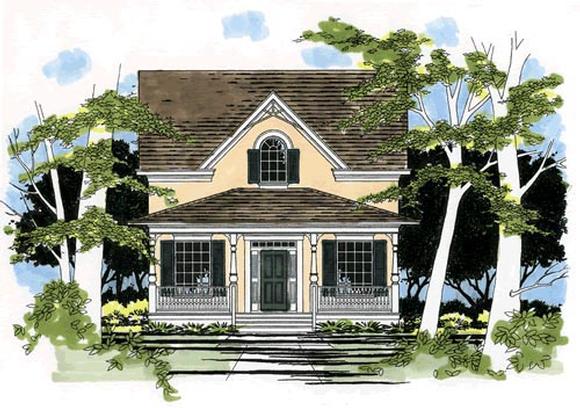 Traditional House Plan 67605 with 2 Beds, 3 Baths Elevation