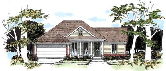 One-Story, Traditional House Plan 67609 with 3 Beds, 2 Baths, 2 Car Garage Elevation