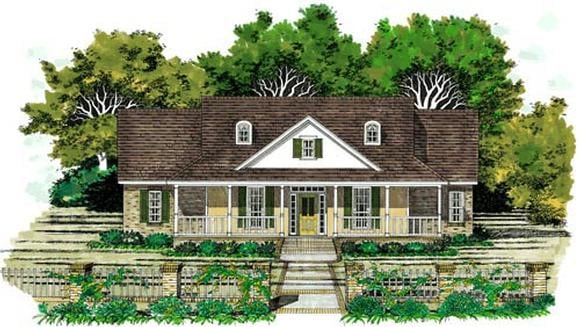 One-Story, Traditional House Plan 67653 with 3 Beds, 2 Baths Elevation