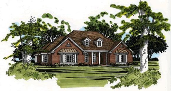 One-Story, Traditional House Plan 67660 with 4 Beds, 2 Baths, 2 Car Garage Elevation
