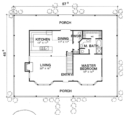 Country House Plan 67668 with 3 Beds, 3 Baths First Level Plan