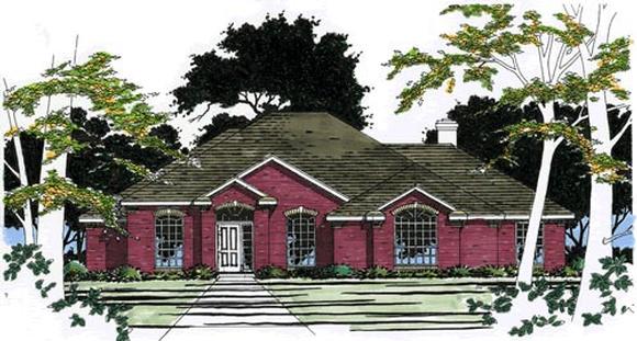 One-Story, Traditional House Plan 67716 with 3 Beds, 3 Baths, 2 Car Garage Elevation