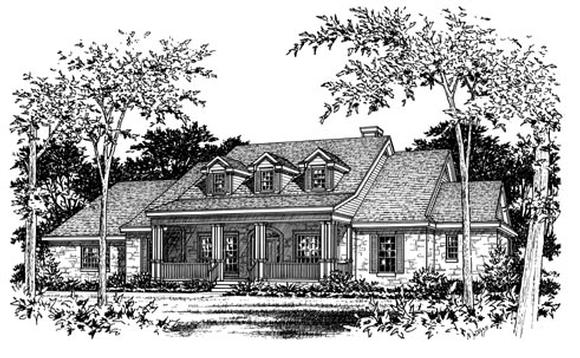 One-Story, Traditional House Plan 67724 with 4 Beds, 4 Baths, 2 Car Garage Elevation