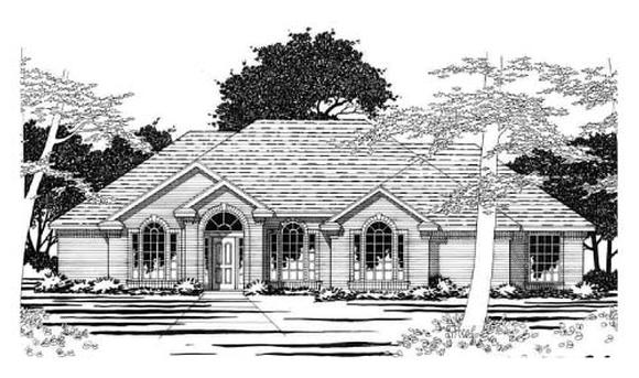 European, One-Story House Plan 67766 with 4 Beds, 4 Baths, 2 Car Garage Elevation