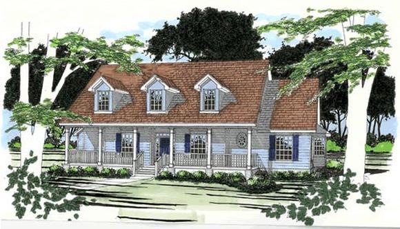 Cape Cod House Plan 67792 with 5 Beds, 4 Baths, 2 Car Garage Elevation