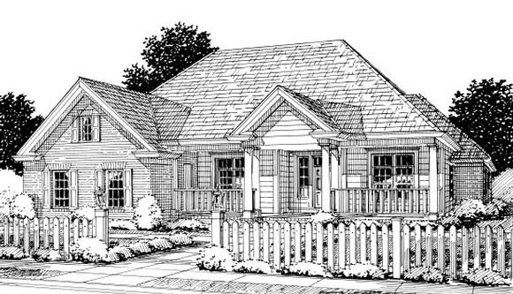 Colonial, Traditional House Plan 67881 with 4 Beds, 3 Baths, 2 Car Garage Elevation