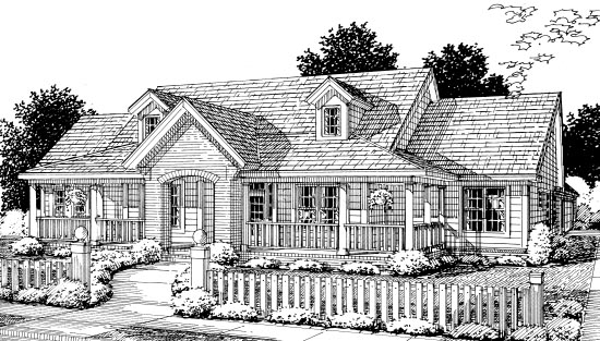 Country, Southern House Plan 67882 with 3 Beds, 3 Baths, 2 Car Garage Elevation
