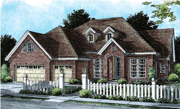 European House Plan 67884 with 4 Beds, 3 Baths, 3 Car Garage Elevation