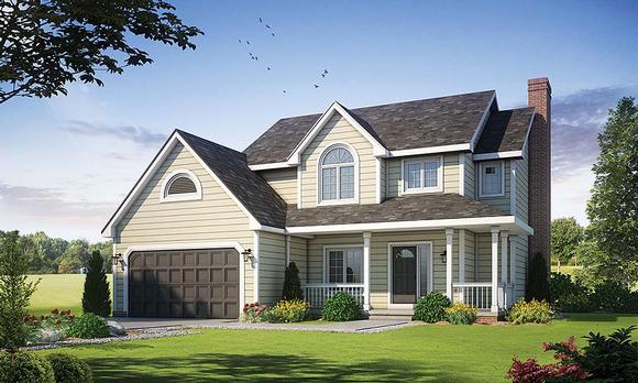 Traditional House Plan 67938 with 3 Beds, 3 Baths, 2 Car Garage Elevation