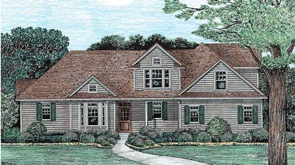 Traditional House Plan 67943 with 3 Beds, 3 Baths, 2 Car Garage Elevation