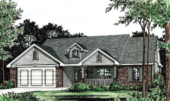 Country, One-Story, Traditional House Plan 68092 with 3 Beds, 2 Baths, 2 Car Garage Elevation