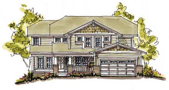 Bungalow House Plan 68118 with 4 Beds, 3 Baths Elevation