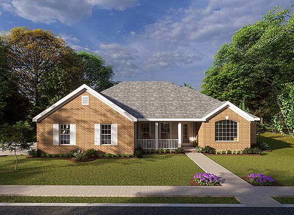 Traditional House Plan 68149 with 4 Beds, 2 Baths, 2 Car Garage Elevation