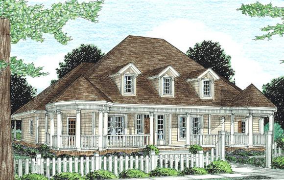 Country, Farmhouse, Southern, Victorian House Plan 68163 with 4 Beds, 3 Baths, 2 Car Garage Elevation