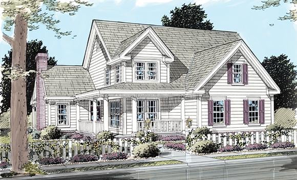 Country, Farmhouse House Plan 68170 with 3 Beds, 3 Baths, 2 Car Garage Elevation