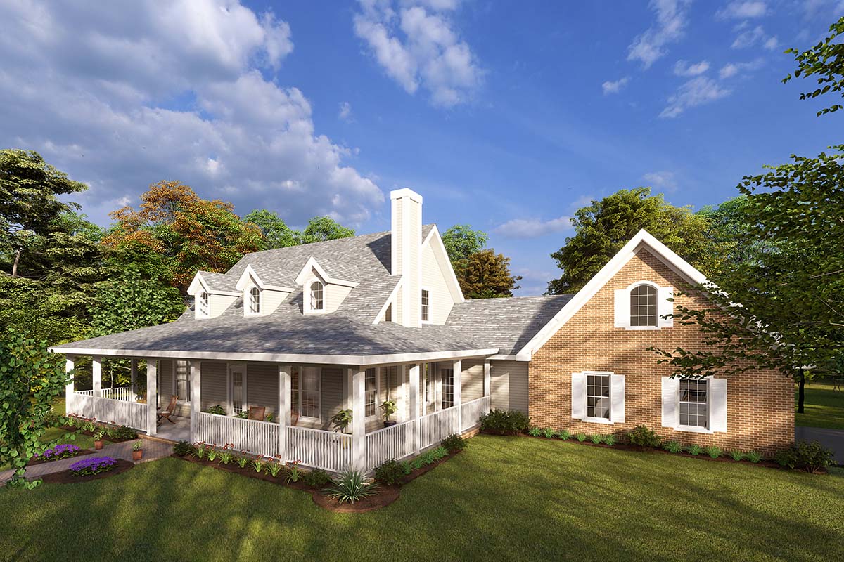 Country, Southern Plan with 1675 Sq. Ft., 3 Bedrooms, 3 Bathrooms, 2 Car Garage Picture 2