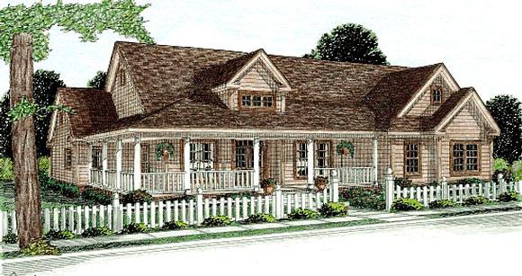 Country House Plan 68177 with 3 Beds, 3 Baths, 2 Car Garage Elevation