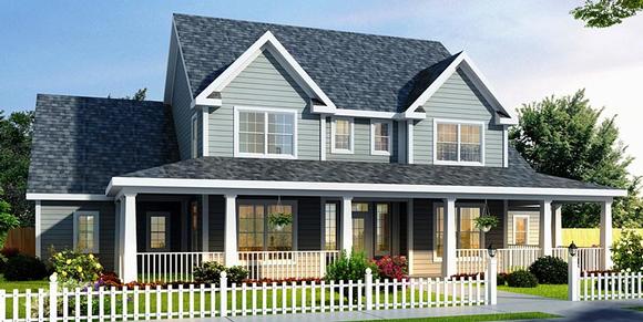 Country, Farmhouse House Plan 68178 with 3 Beds, 3 Baths, 2 Car Garage Elevation