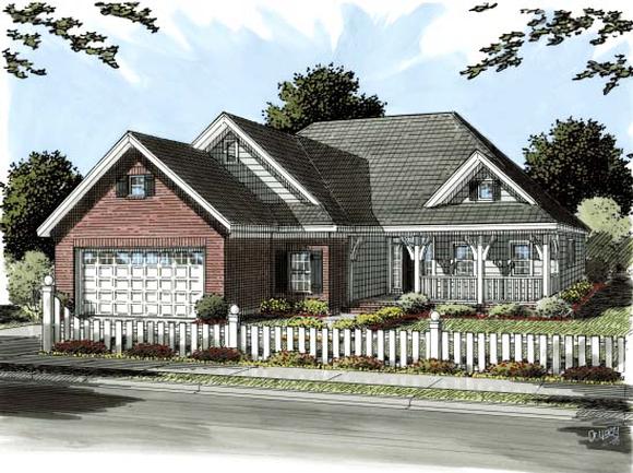 Country, Traditional House Plan 68226 with 3 Beds, 2 Baths, 2 Car Garage Elevation