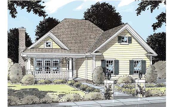 Traditional House Plan 68232 with 3 Beds, 2 Baths, 2 Car Garage Elevation