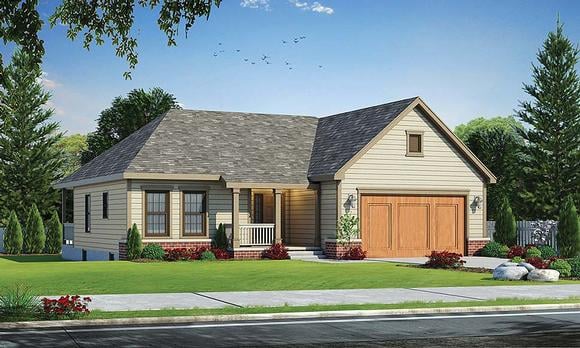 Traditional House Plan 68233 with 3 Beds, 2 Baths, 2 Car Garage Elevation
