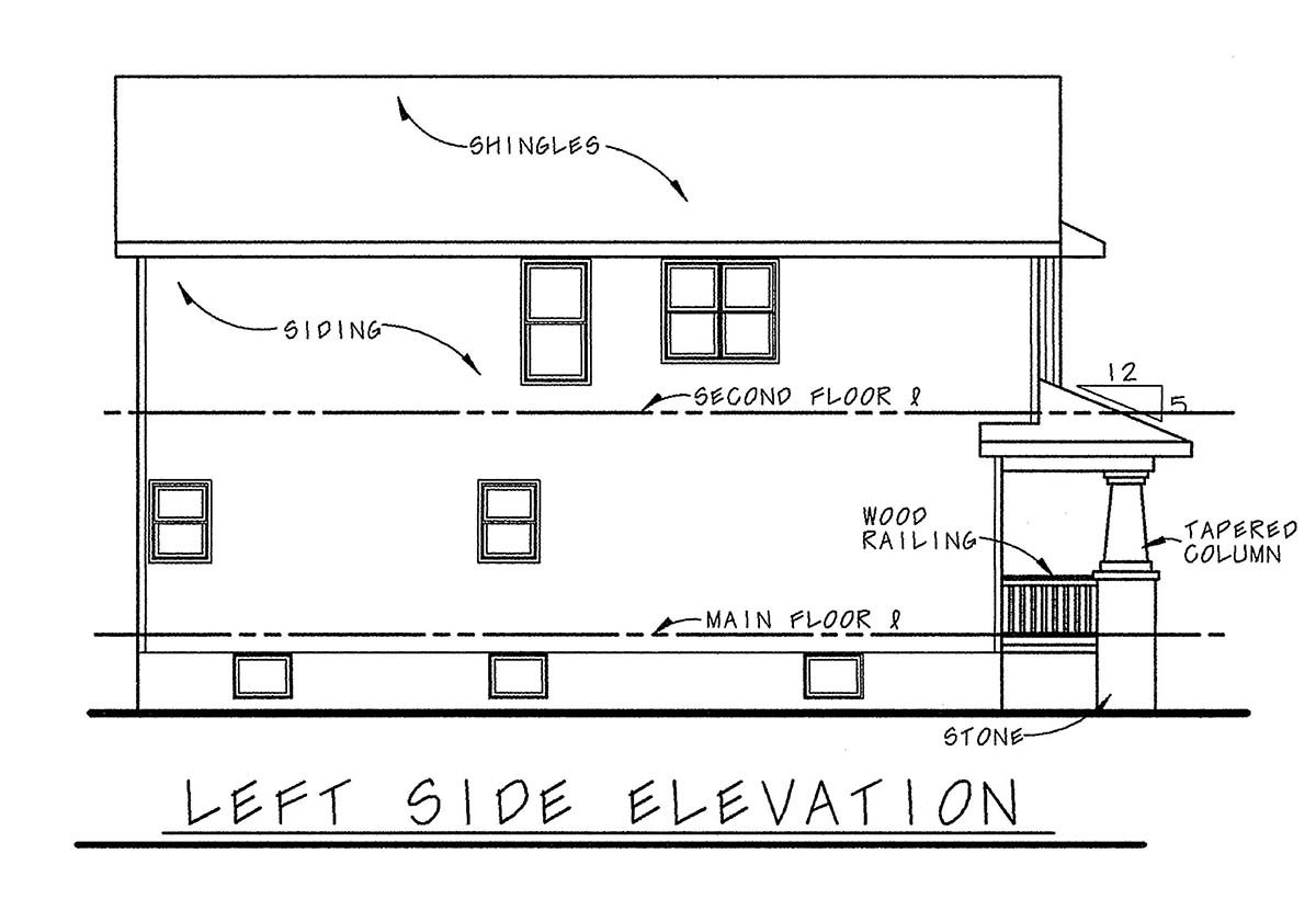 Craftsman Plan with 1568 Sq. Ft., 3 Bedrooms, 3 Bathrooms, 2 Car Garage Picture 3
