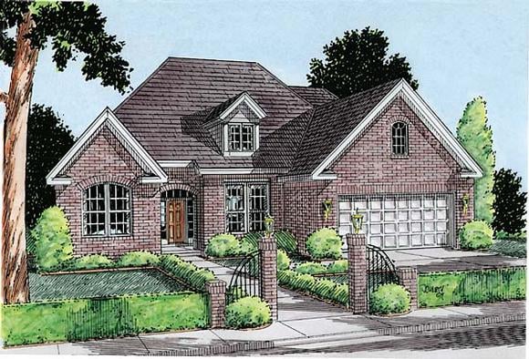 European, Traditional House Plan 68236 with 3 Beds, 3 Baths, 2 Car Garage Elevation
