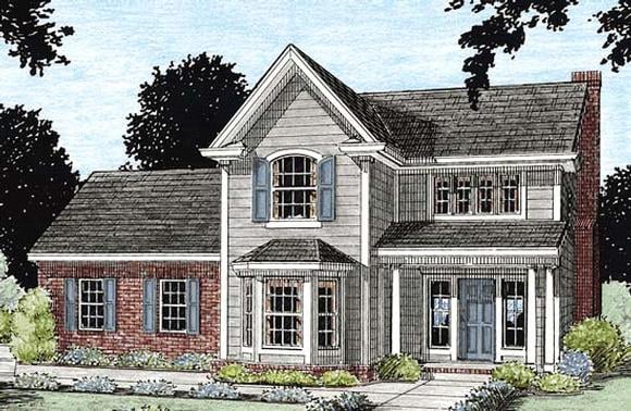Traditional House Plan 68336 with 3 Beds, 3 Baths, 2 Car Garage Elevation