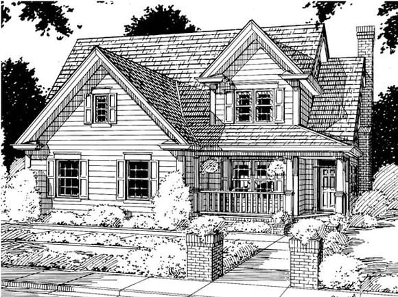 Country, Farmhouse House Plan 68347 with 3 Beds, 3 Baths, 2 Car Garage Elevation