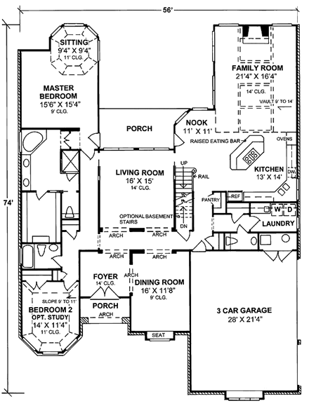 European, Traditional House Plan 68467 with 4 Beds, 5 Baths, 3 Car Garage First Level Plan
