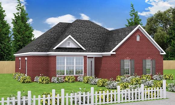 European, Traditional House Plan 68469 with 3 Beds, 2 Baths, 2 Car Garage Elevation