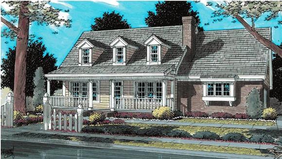 Country, Southern House Plan 68475 with 3 Beds, 3 Baths, 2 Car Garage Elevation