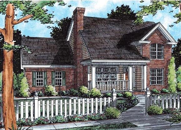 Traditional House Plan 68489 with 4 Beds, 3 Baths, 2 Car Garage Elevation