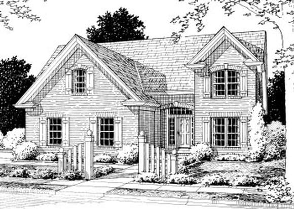 Country, European House Plan 68498 with 4 Beds, 4 Baths, 2 Car Garage Elevation