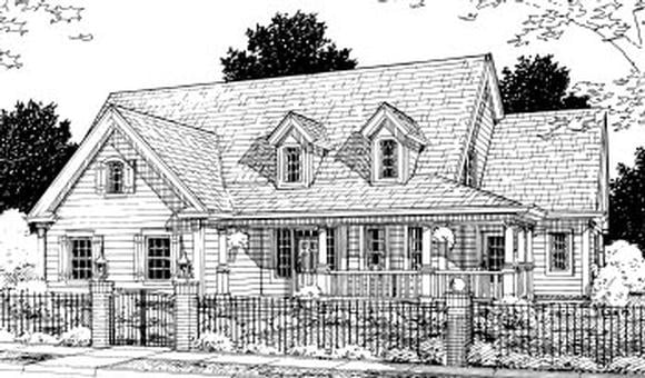 Cape Cod, Country House Plan 68504 with 4 Beds, 4 Baths, 3 Car Garage Elevation