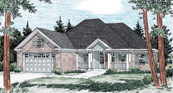 Traditional House Plan 68515 with 2 Beds, 2 Baths, 2 Car Garage Elevation