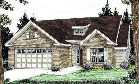 Traditional House Plan 68519 with 3 Beds, 2 Baths, 2 Car Garage Elevation