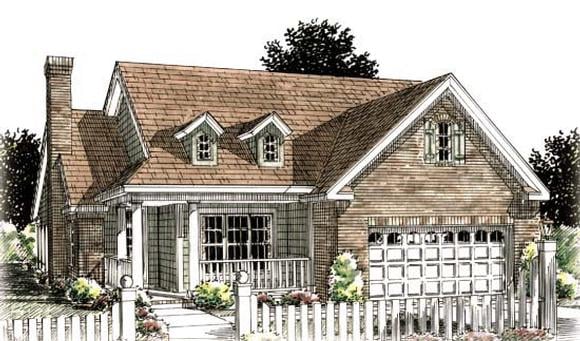 Traditional House Plan 68536 with 2 Beds, 2 Baths, 2 Car Garage Elevation