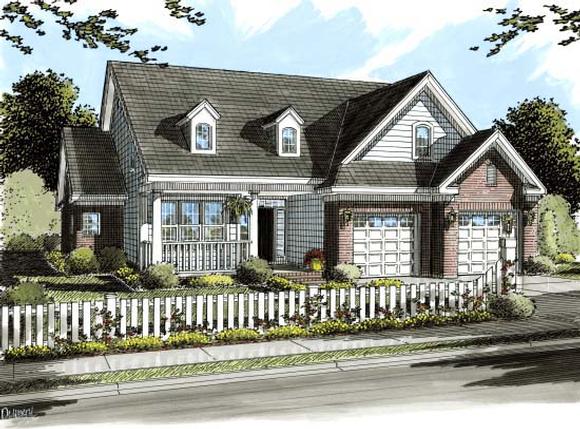 Traditional House Plan 68544 with 3 Beds, 3 Baths, 2 Car Garage Elevation