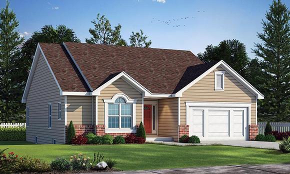 Ranch House Plan 68853 with 3 Beds, 3 Baths, 2 Car Garage Elevation