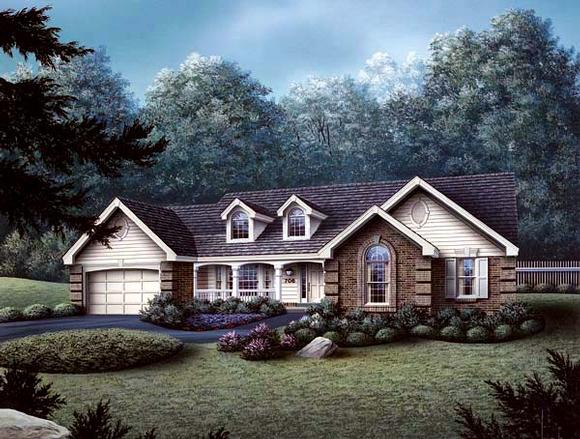 Traditional House Plan 69017 with 4 Beds, 2 Baths, 2 Car Garage Elevation