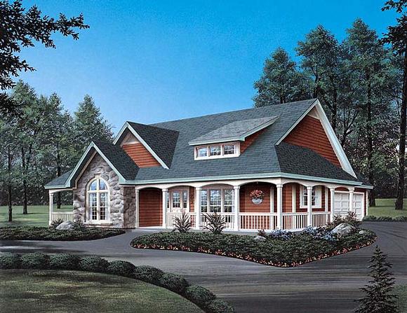 Country, Traditional House Plan 69019 with 4 Beds, 2 Baths, 2 Car Garage Elevation